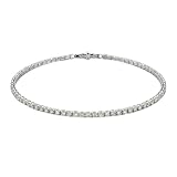 TJC Moissanite Tennis Bracelet for Women 925 Sterling Silver Rhodium Plated, D VVS1 Diamond Alternative Bracelet, Wedding Tennis Bracelet Jewellery Gift Size 7.5 Inch