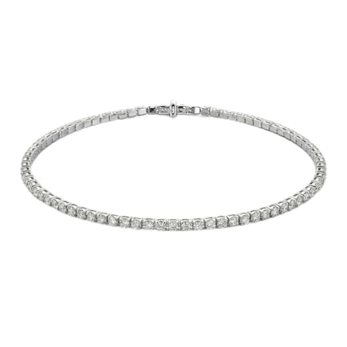 Image of TJC Moissanite Tennis Bracelet for Women 925 Sterling Silver Rhodium Plated, D VVS1 Diamond Alternative Bracelet, Wedding Tennis Bracelet Jewellery Gift Size 7.5 Inch
