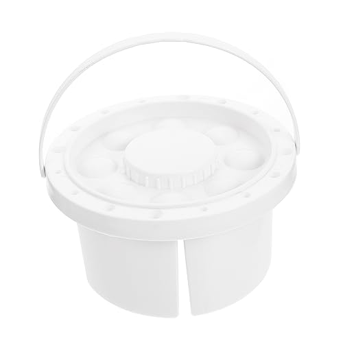 TEHAUX Pencil Holder Paint Cans Painting Supplies Paint Brushes Basins Pen Washing Bucket Round Paint Brush Artist Brush Washer Artist Brush Basin Brush Cleaner Paint Basins Plastic White