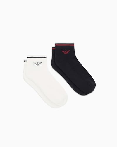 Emporio Armani Lot de 2 paires de chaussettes pop éponge pour homme Noir, Noir, Taille unique