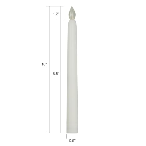 Image of CANDLE CHOICE 9 inch Tall Flameless Taper Candles with Remote Timer Long Battery Operated Flicking Electric LED Window Candlesticks for Candelabra Wedding Christmas Decorations Table Centerpieces 2 Sticks