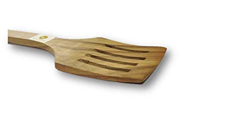 ARMAN SPOONS - Believe in Quality Wooden Skimmer Flat- Genuine Teak Wood Cooking Spatulas Ladles (Wooden Skimmer/Spoons for Pan) Nonstick Lining Jhaara (14 in Long) 1