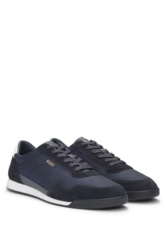 Image of BOSS Men's Titanium SL sdtxny Trainers Made of Various Materials with Suede Details and Lacing Size