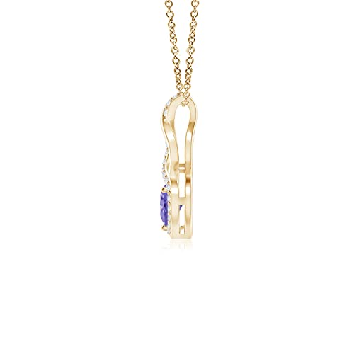 Angara Natural Tanzanite Pendant for Women | Heart Shape Tanzanite Diamond Heart Pendant Necklace in 14K Solid Gold/Silver/Platinum | December Birthday, Anniversary, Gemstone Jewellery Gift2