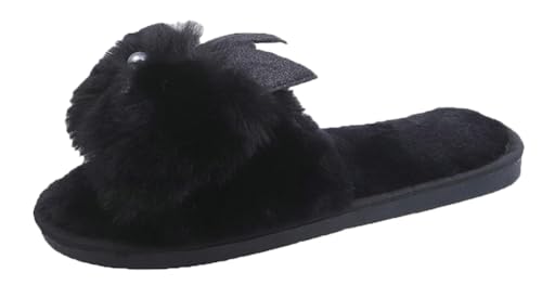 Women's Fuzzy Cute Cat Slippers Fun Animal Shoes Comfortable Plush Warm House Slippers Bedroom Wear for Men