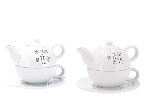AD TREND TEIERA+TAZZA 73889 Bianca Porcellana Teiera di Porcellana