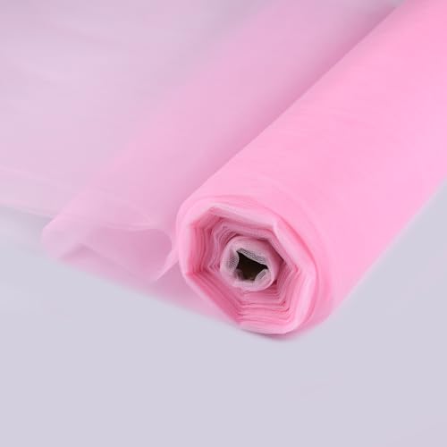 SAYUAN 54 by 10 Yards (30 ft) Pink Tulle Fabric Rolls for Wedding Party Baby Shower Decoration Tutu Tulle Bolt DIY Wraping Crafts