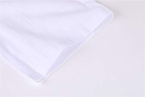 Enjoybuy Men's Linen Drawstring Beach Golf Elastic Waist Spring Long Casual Loose Summer Yoga Cotton Pants, 01-White, Medium #TOP6