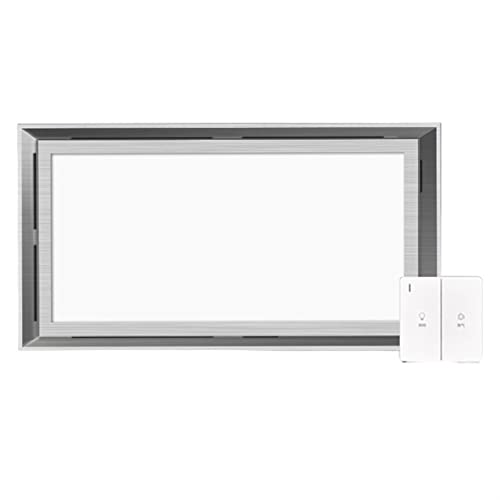 Exhaust Fan Ventilation Fan with LED Lighting, Integrated Ceiling Ventilation Fan Lighting Combo, 30×60cm Bathroom Kitchen Aluminum Alloy Powful Ventilation Fan Ventilation Fan ( Color : Silver , Size
