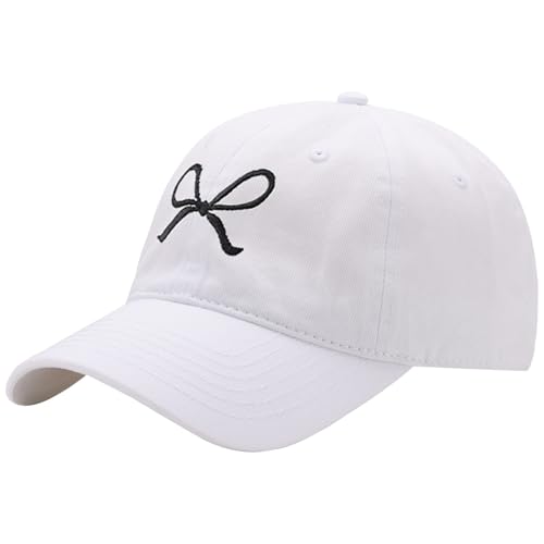 Trendy Bow-Tie Baseball Cap for Women and Men Trucker Hats Y2k Adjustable Fashion Sun Hat with Visor for Hiking & Travel