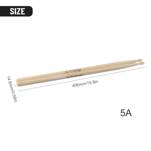Baquetas 5A de madera Hickory par 15.98 pulg miniatura 4