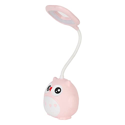 Lámpara de Mesa Pequeña para el Cuidado de los Ojos, Lámpara LED Recargable de Ahorro de Energía, Portalápices, ángulo Ajustable de 360 ​​grados, sin Fatiga Ocular para Dormitorio (Rosa)