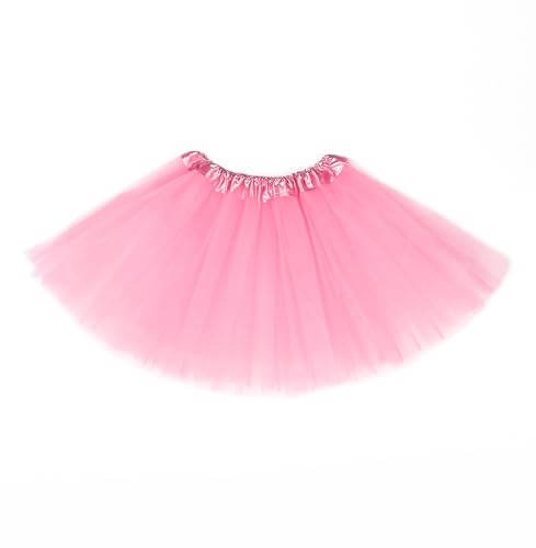 Fepdiu Girls Tutu Skirt 3 Layers Tulle Toddler Ballet Skirts Girls Tulle Tutu Dance Fit Most 3-10 yrs for Dance Party Costume (Peach Pink)