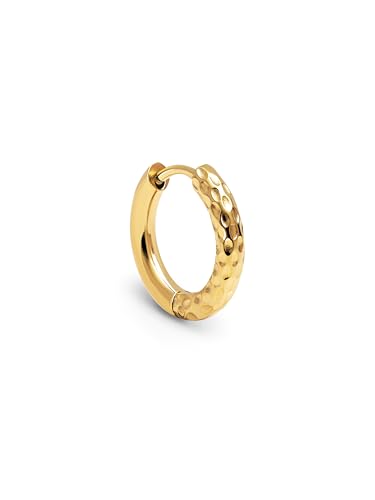 SINGULARU - Pendiente Suelto Aro River S. Acero con Acabado Baño...