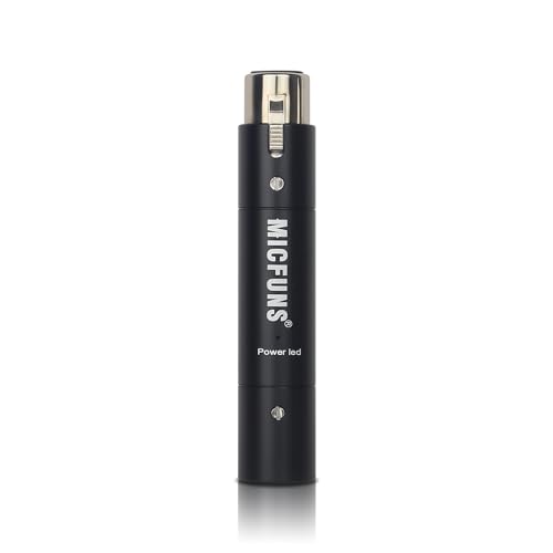 Micfuns M1 In-line Microphone Pream, Mic Booster Preamplifier with 28dB Gain for Dynamic and Passive Ribbon Microphones (Black)