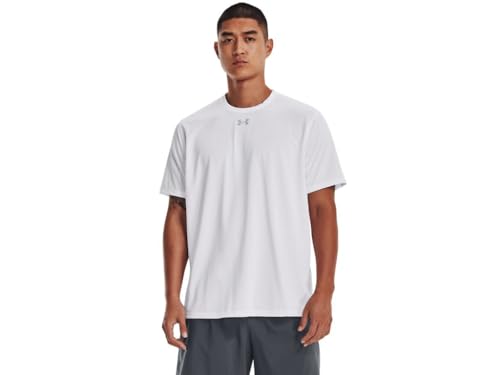 Under Armour Camicia a maniche corte da uomo Team Tech Loose Cardinal, bianco/grigio mod, S