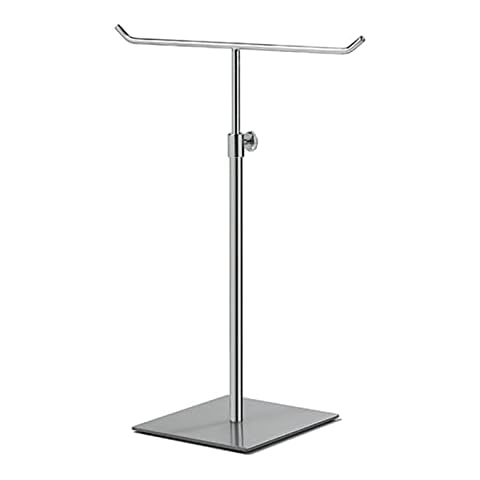 LIANGJUN Jewelry Stand Display, Necklace Holder Electroplating T-Bar For Silk Scarf Tie Shop Photography, Brushed Base, 3 Colors (Color : Silver, Size : 1pcs) Cover