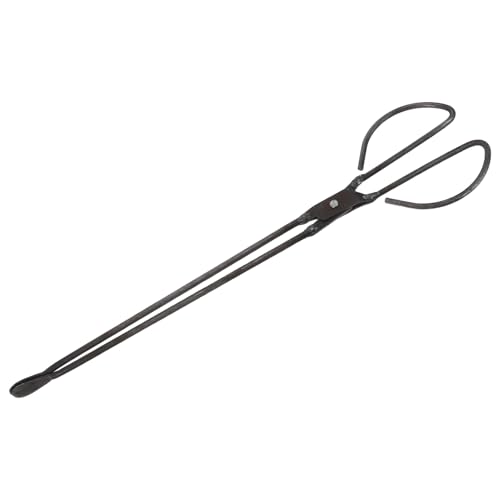 ROMISBABA Pince de Cheminée en Acier 48 CM à Tête Plate – Pince à Charbon de Bois et Bûches pour Barbecue, Ramassage Sécurisé de Bois, Briquettes et Déchets, Outil Polyvalent pour Camping et