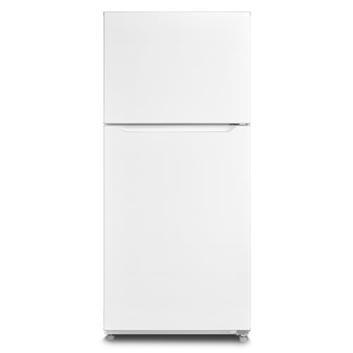 Techomey 20.5 Cu.Ft Top Freezer Freestanding Refrigerator, Upright Fridge Reversible Door, LED Light, Garage Ready, 110V, White