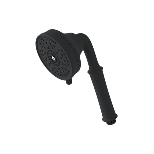 Symmons HydroMersion Classic 4 Inch Multifunction High Pressure 7 Mode Round Adjustable Handheld Shower Wand in Matte Black