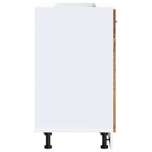 Teenpull Porto Vintage Wood Engineered Kitchen Base Cabinet, Sturdy Storage Buffet Sideboard Unit, 80x46x81.5cm, Adjustable Feet for Kitchen & Dining Room Organization - Image 6