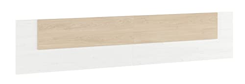 SHIITO | Modelo Chelsea- Cabecero Matrimonio | Blanco Veteado y Natural - 80 x 240 x 1.9 Resistencia