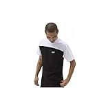 Vans Script Crew Block SS Camiseta, Black-White, M para Hombre