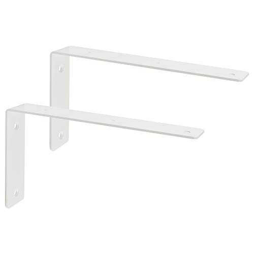 Escuadras para Estanterias, SAYAYO Escuadras Metalicas Blanco Soporte Estanteria Pared, 2 Pieza Acero Inoxidable Soporte de Esquina 90 Grados 225 mm * 125 mm, EJW2300W-2P