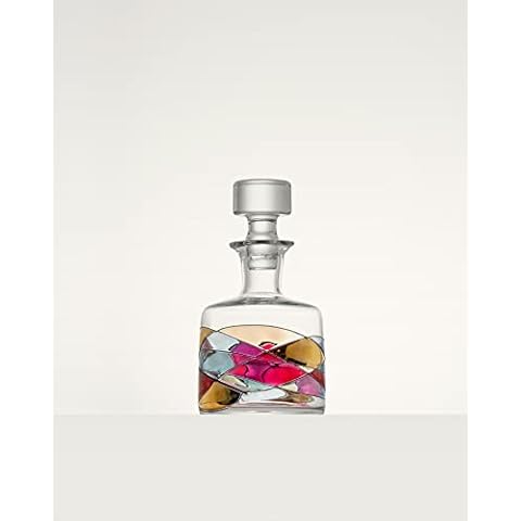 ANTONI BARCELONA Magnificent Whisky Decanter Hand Painted & Mouth Blown Crystal Aerator Bourbon Brandy Wine liquors Unique Gift Stunning Glassware Presents Men Women Fathers Coworkers (Red) Cover