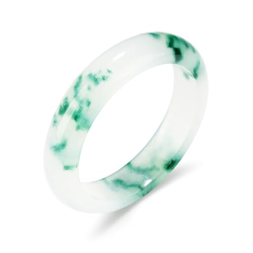 Jadeite Bangle, Natural Ice-type Emerald Color Quartzite Bracelet with Floating Flowers Design, Gift for a Girlfriend's Birthday