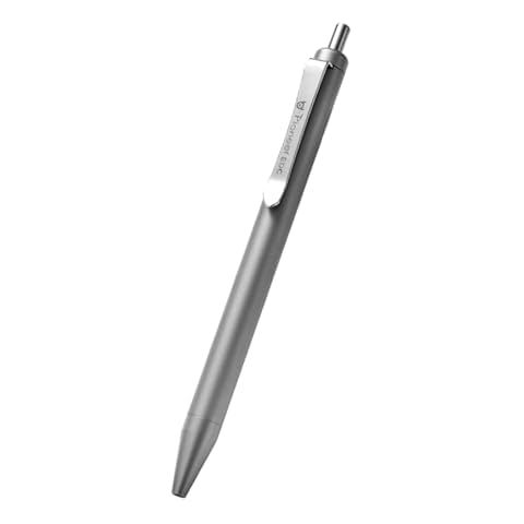 Hamans Titanium Ballpoint Pen 5.31“ Push Pen Clip to Retract Refill Pocket Pen for Everyday Carry Compact Size Cover