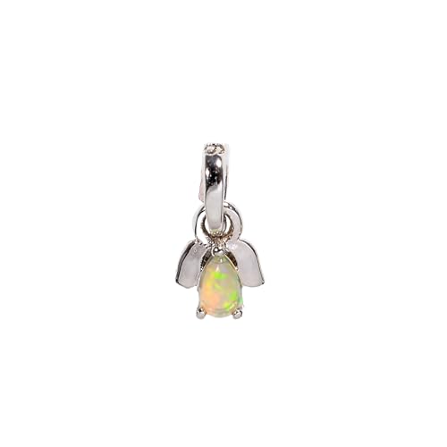 Pendentif opale éthiopienne blanche poire argent 925 idée cadeau bijoux femme unique