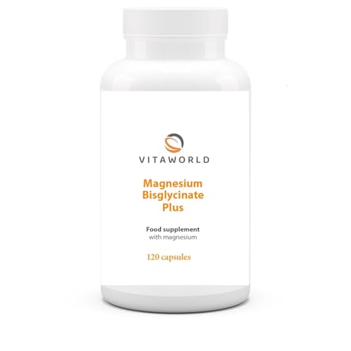 Vita world Magnesium bisglycinate Plus l 120 Capsules l 333 mg Pure Magnesium per dose l Vegan l high bioavailability