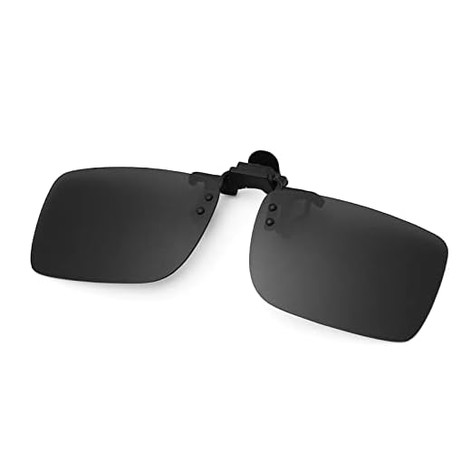 Long Keeper Clip Occhiali da Sole – Unisex Clip On Occhiali da Sole Polarizzati Flip Up Lenti da Sole Sovrapponibili, Clip per Occhiali da Vista Rettangolari