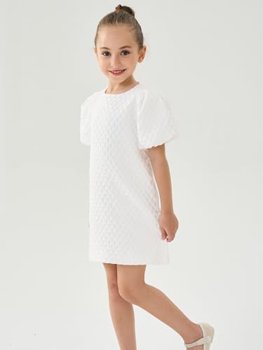 2Bunnies Textured Puff Sleeve T-Shirt Flower Girl Dress3