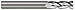 Micro 100 GEC-250-3-030 Corner Radius End Mill, 1/4" Cutter Dia, 3/4" LOC.030" Corner Rad, 3 Fl, 1/4" Shank Dia, 2-1/2" OAL, Uncoated