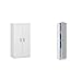 Habitdesign Mueble Zapatero Dos Puertas, Mueble Auxiliar, Modelo Basic + Kawai 1 007141O Mueble Armario Multiusos, 1 Puerta, Color Blanco, Medidas: 37 cm (Largo) x 180 cm (Alto) x 37 cm (Fondo)