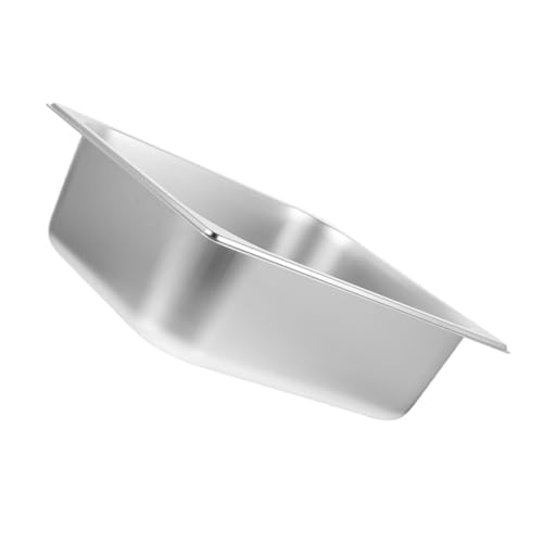 NULYLU Tina de Helado Cafeteria Barbacoa Bufé Recipientes de Comida Reutilizables Fiesta contenedor de Comida del Compartimiento Plato de Buffet Bandeja de Buffet Acero Inoxidable Silver