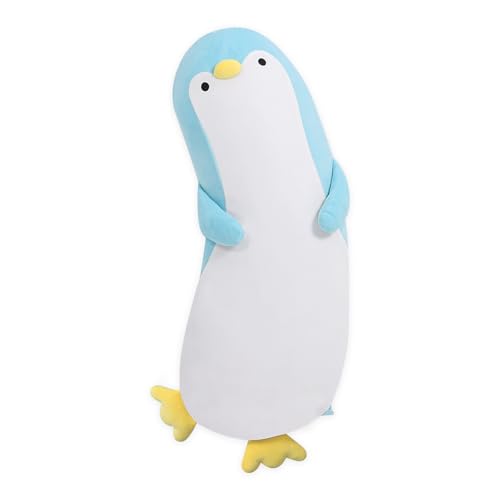 HAVARGO 抱き枕 クッション ぬいぐるみ 可愛い だきまくら もちもち ふわふわ 横向き寝 大きい全長約80CM 洗えるカバー (ブルー)