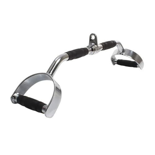 Image of Cable Machine Attachment Combo: Straight bar /Triceps Handle, Zigzag Handle, D Handle Pair, high Pulley LAT bar and Rowing Handle with Safety Lock