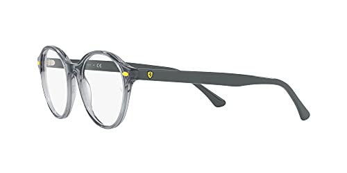 Ray-Ban Rx5404M Scuderia Ferrari Collection Round Prescription Eyewear Frames, Transparent Grey/Demo Lens, 50 Mm #TOP2