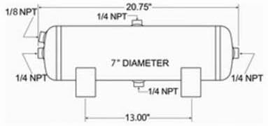 Miniatura 2 de Firestone 9227 Tanque de aire de 3 galones y 5 puertos