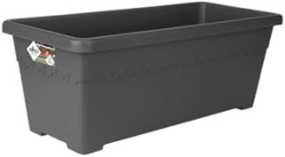 elho Algarve Long 60 - Planter for Outdoor - Ø 58.5 x H 22.0 cm - Black/Anthracite