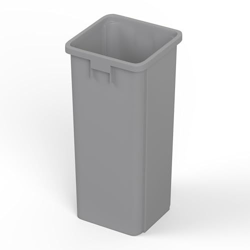 Image of 23 Gallon Gray Square Commercial Trash Garbage Can | Outdoor Office Restaurant School Kitchen