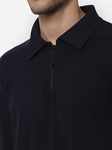 Image of UZARUS Men's Solid Cotton Regular Fit Polo T-Shirt