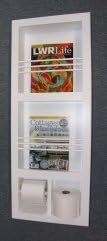CORSA-21 - Recessed in Wall Magazine Rack, Toilet Paper, Tissue Combination, Solid Wood