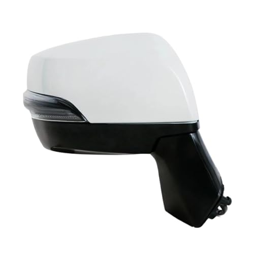 VEGFBOWA 9ピン 車外装サイドミラーアセンブリ リアビュー 折りたたみ式 スバル フォレスター 2014 2015 2016 2017 カバーフレーム ガラス(Pearl white right)