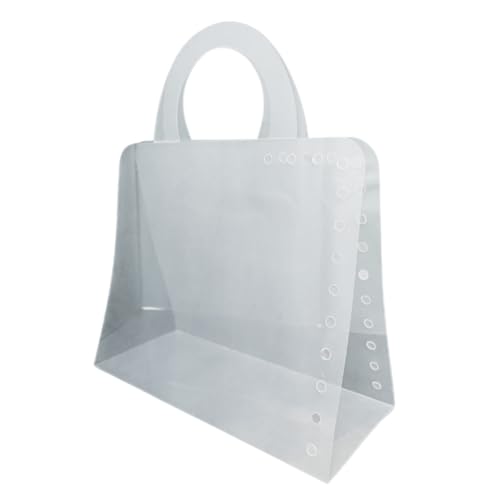 Image of Oasis Pack Of 10 Multipurpose Waterproof Transparent Bags With Handles For Floral Arrangement, Bouquets - Florist Supply, Gift Hamper Bags For Rakhi, Birthday, Diwali, House Warming & More | 30cm X 12cm X 25cm