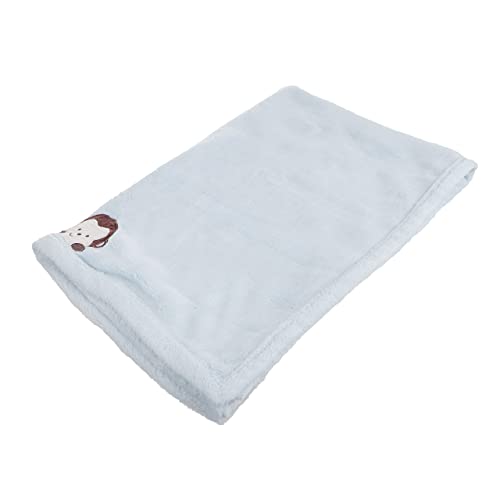 Plush Baby Blanket Super-Soft For Boys And Girls, Gifts For Kids Embroidered Fleece Baby Blanket, Portable Bed Throws For Baby Crib And Toddler Bed, 30”X40”(Blue Baby Monkey) #TOP2