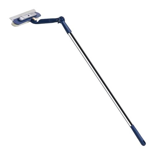 Rasqueta para ventanas para uso doméstico, limpiador extensible 2 en 1, herramienta de lavado con cabezal giratorio, para salón cocina para interior y exterior para azulejos y suelo